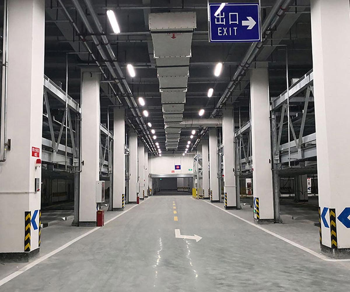 青白江四柱兩層立體車庫電動解鎖方式的安裝